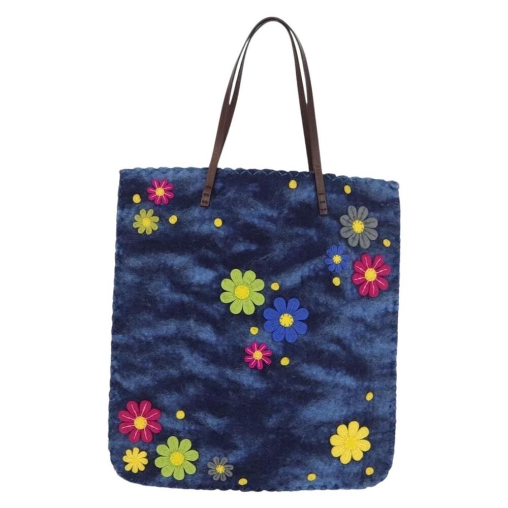 Fendi Wool Tote Bag Blue